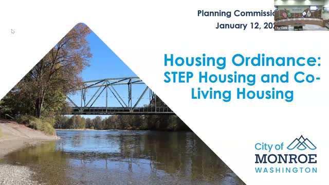 Monroe staff to seek public hearing on state‑mandated step‑housing and co‑living ordinance