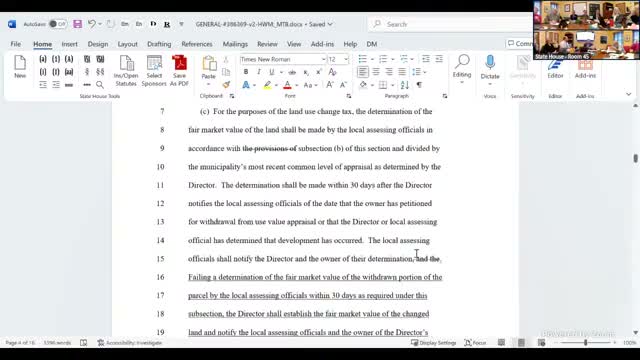 Committee considers current‑use changes: grazing income, appeals timing, and municipal forfeiture of $2,000