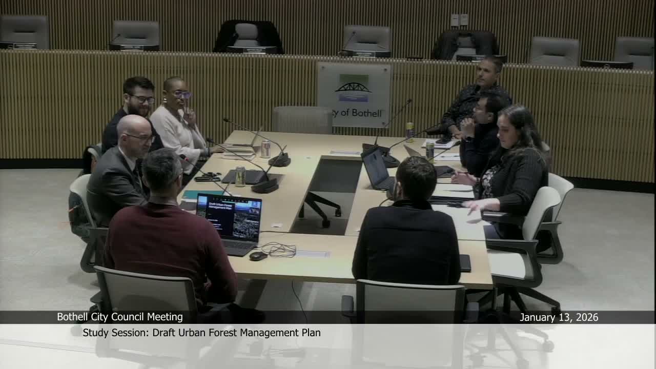 Bothell council reviews draft Urban Forest Management Plan, staff proposes 2% canopy gain over 20 years