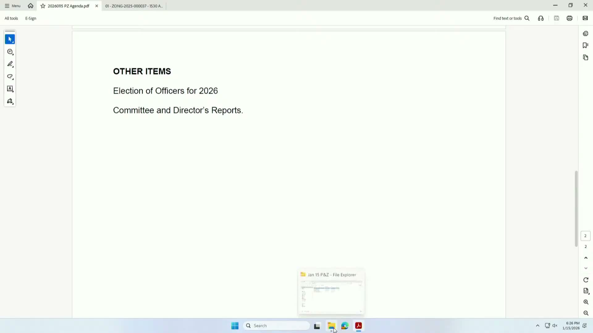 Plan and Zoning Commission approves nominating committee slate for officers