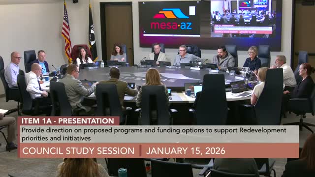 Mesa staff propose $3 million‑a‑year redevelopment pilot to tackle blight and unlock infill