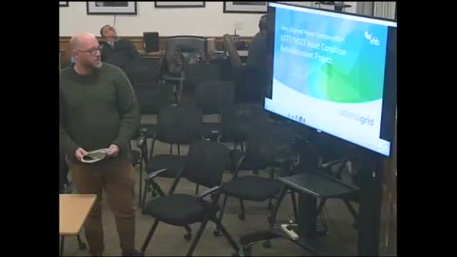 New England Power presents transmission‑line refurbishment in Charlton; commission requests replication plan and site inspection