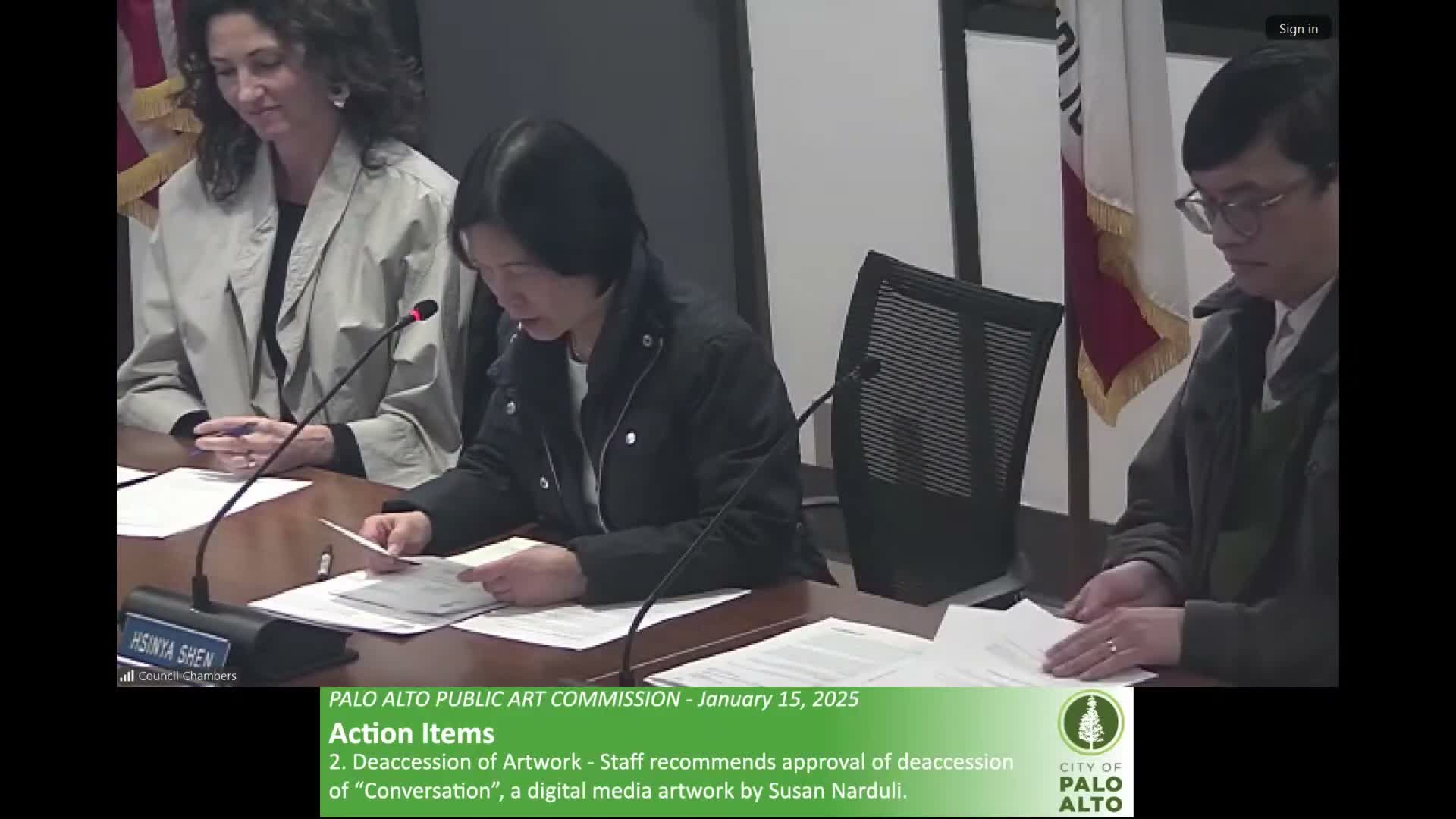 Commission votes to deaccession Susan Narduli’s new-media piece “Conversation”