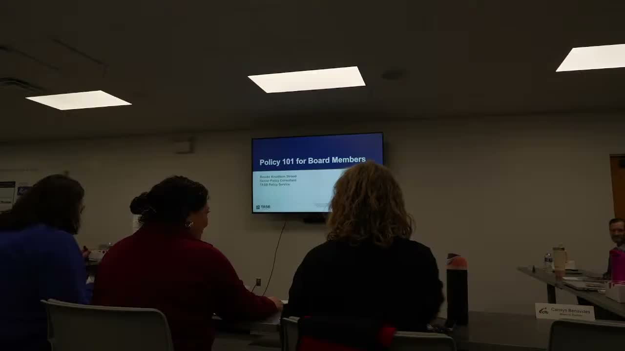 TASB trains Carrollton‑Farmers Branch trustees on policy basics as Update 01/26 reshapes legal framework