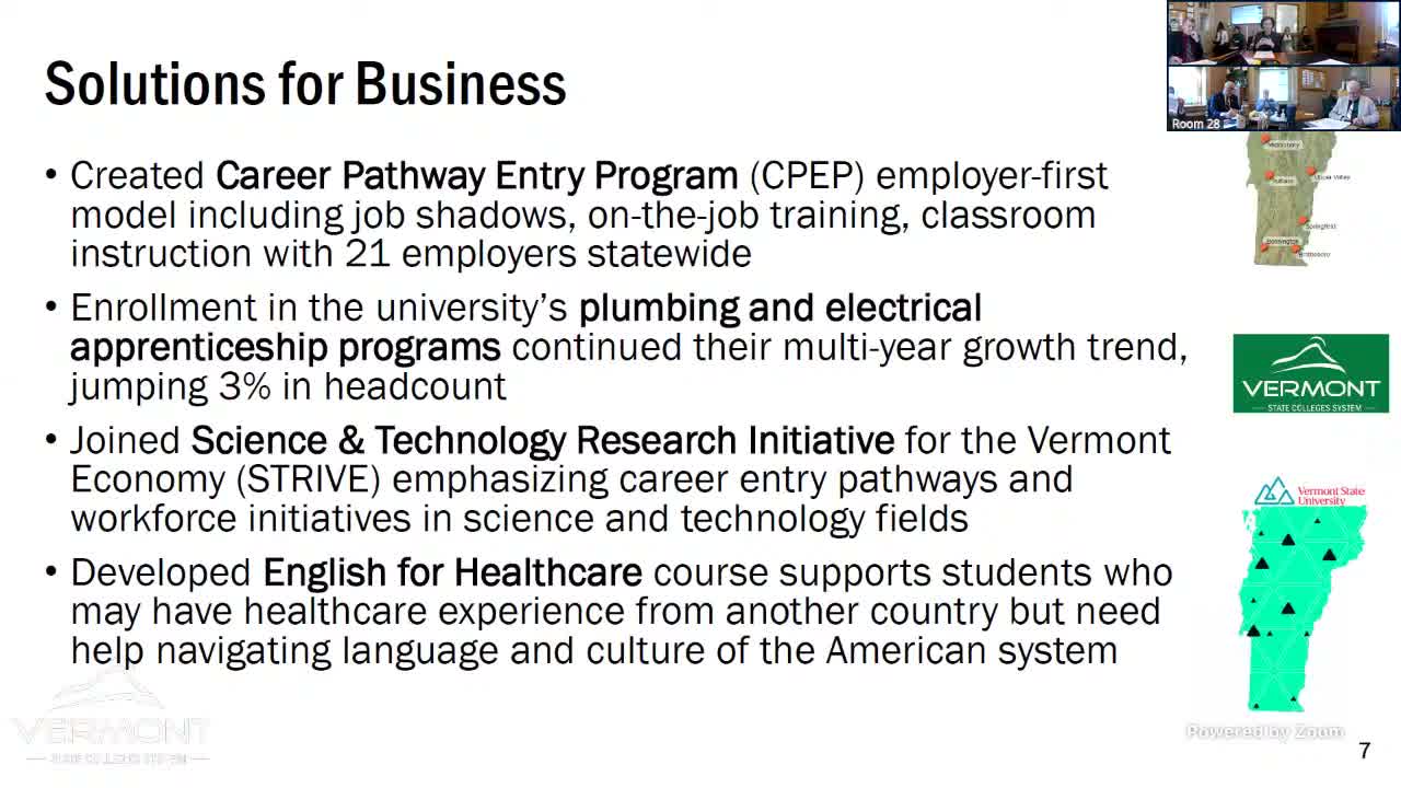 Vermont State Colleges asks Legislature for base-budget increase and funds for microcredentials, allied health and housing planning