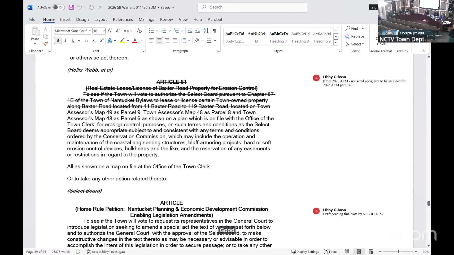 Select Board keeps Somerset beach‑preservation article on warrant while appeals remain unresolved