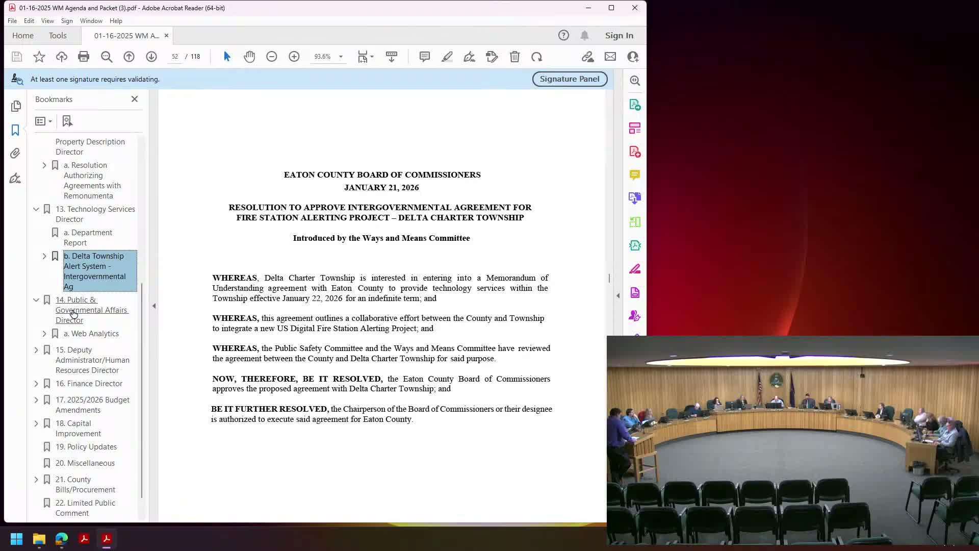 Board rejects raising Delta alert-system fee to 15%; approves 10% admin fee