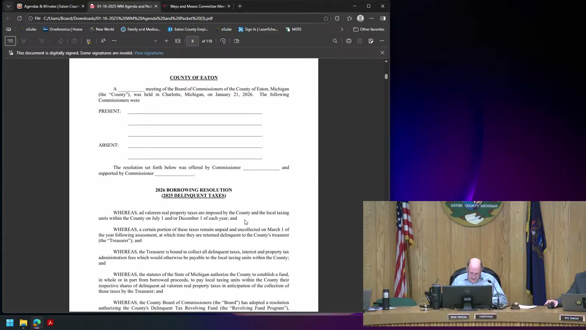 Sheriff reports promotions and jail funding work; committee forwards Windsor Township police‑services contract to full board