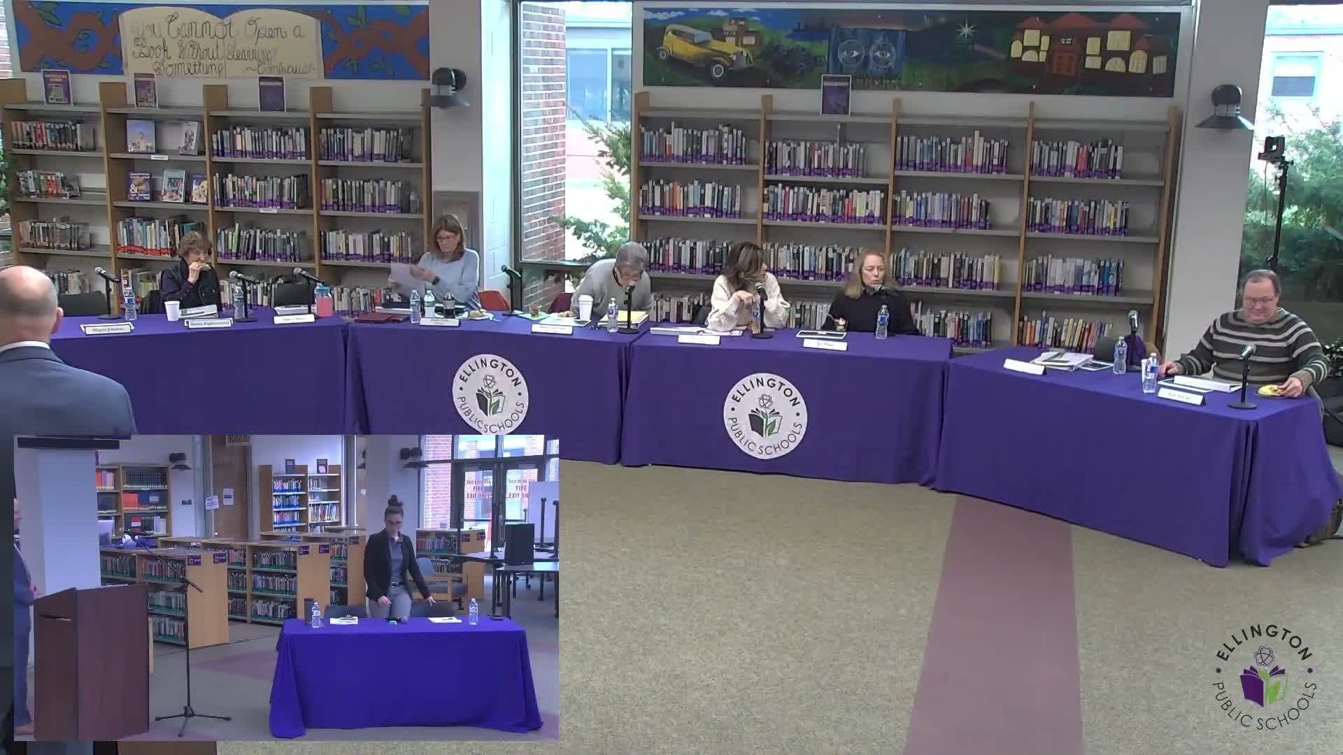 Ellington School District presents 2.93% proposed budget; board and public question medical fund, outplacements and utilities