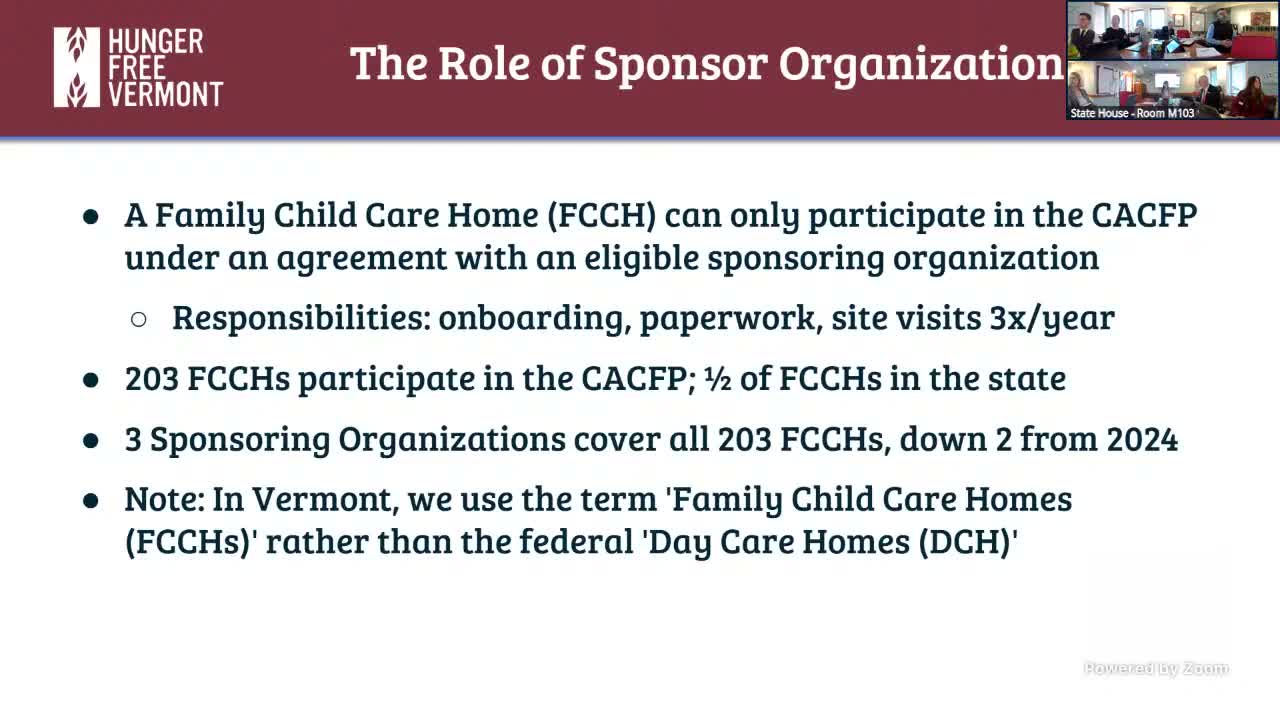 State funding request seeks $182,000 to shore up CACFP sponsors and keep family childcare programs running