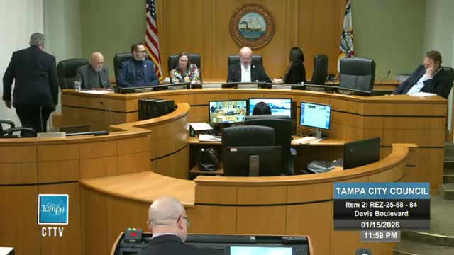 Council advances a package of rezoning requests across Tampa, approving several first‑readings