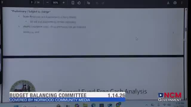 Norwood presenters flag $6.6 million preliminary shortfall; $750,000 regional dispatch cost added