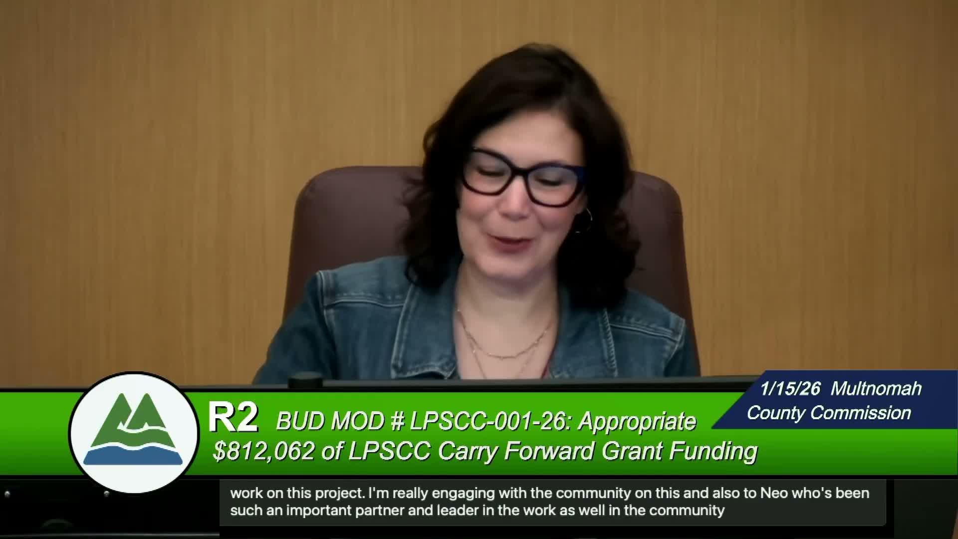 Board approves $812,062 LPSCC carry‑forward to continue justice‑related programs in Cully and countywide