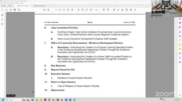 Northern Kane County presenters tell Jobs Committee internships grew from 52 to 243; region served 15,000 students last year