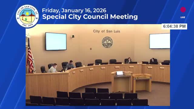 San Luis council continues Ordinance 478 over notice concerns, adopts Ordinance 479 to require annual vice mayor designation