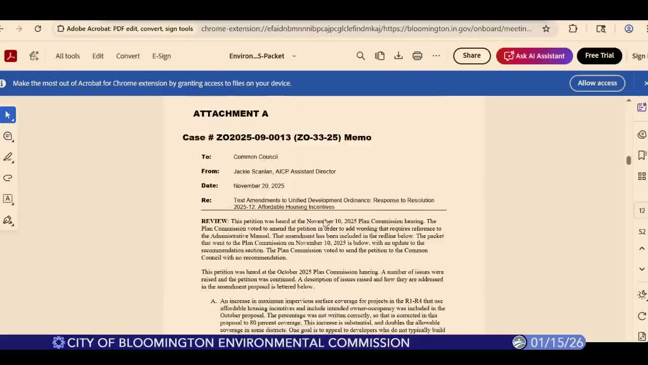 Environmental commissioners question proposed UDO change to allow up to 80% impervious coverage for affordable-housing projects