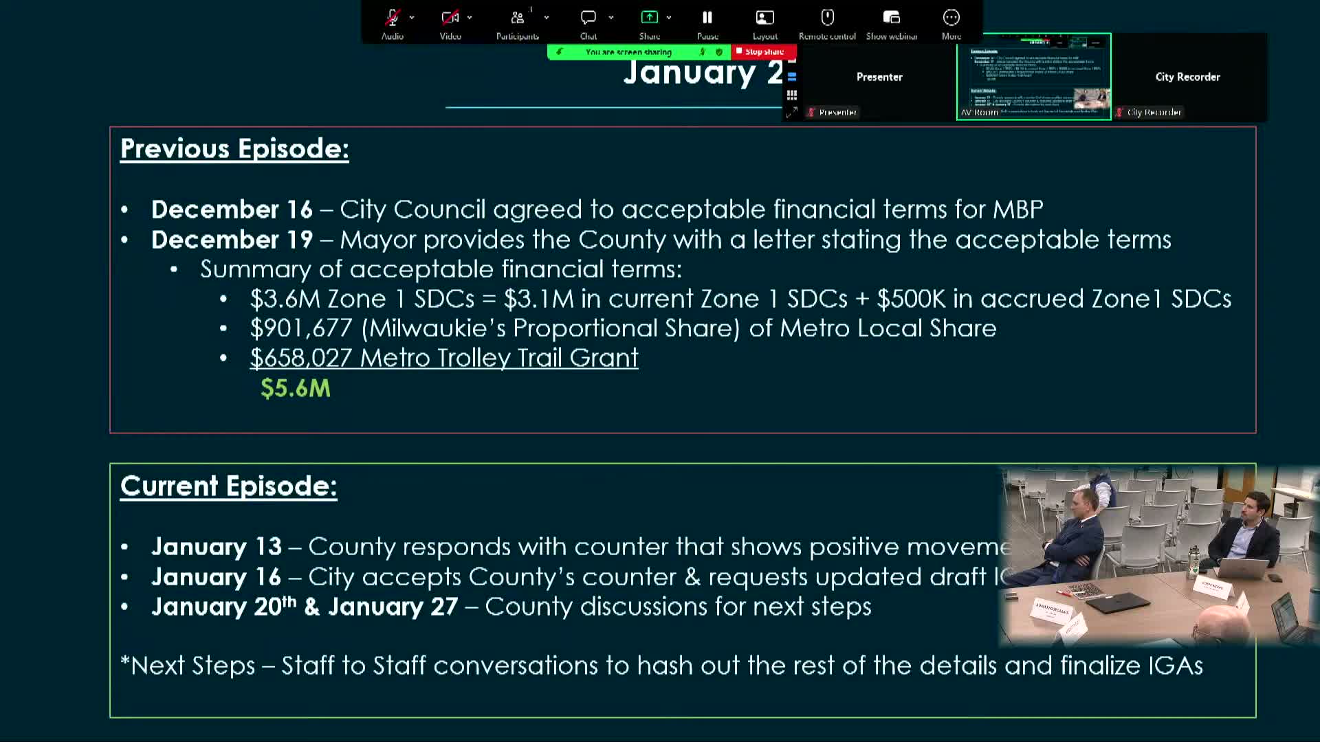 Council says county raised offer for Milwaukie park; staff to seek draft IGA for review