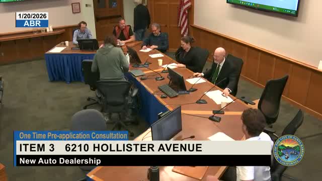 Rivian presents airport‑area dealership concept; board raises circulation and compatibility concerns