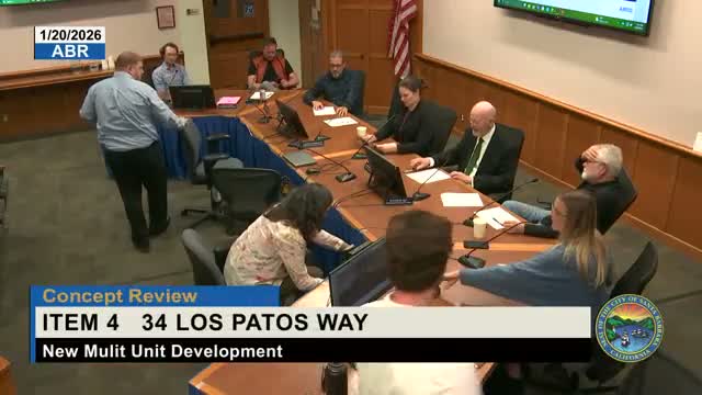 Board refers Los Patos Way concept to modification hearing officer, asks for deeper rooftop planters and quieter materials palette