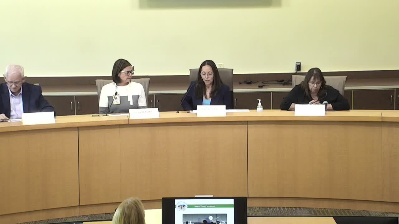 Advisor tells Sandoval County committee falling short‑term rates hit liquidity yields; portfolio anchored in Treasuries