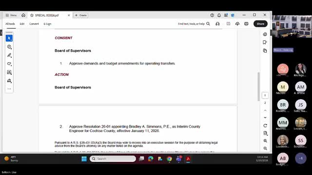 Cochise County appoints Bradley A. Simmons interim county engineer