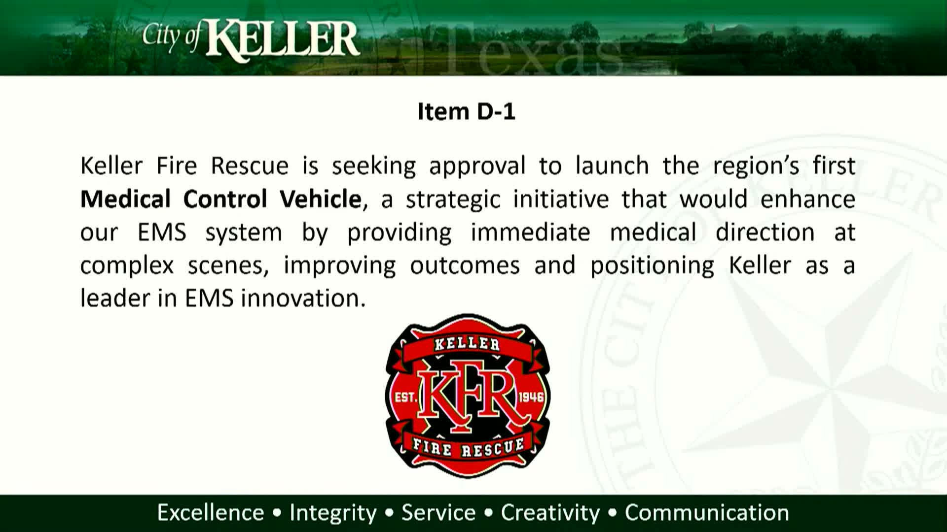 Keller proposes region’s first physician-staffed medical control vehicle to reduce unnecessary transports