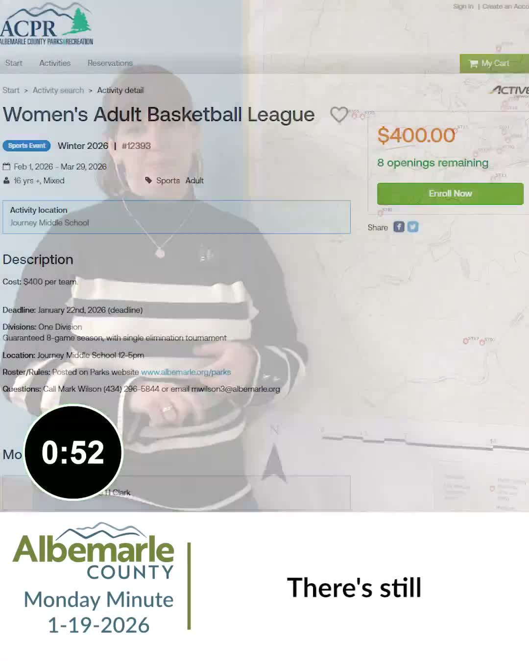 Albemarle County announces registration for women’s adult basketball league