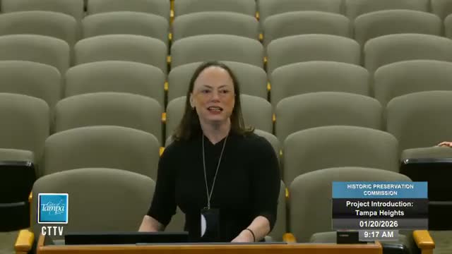 Staff outlines Tampa Heights map and inventory update; boundary realignment could follow rezoning