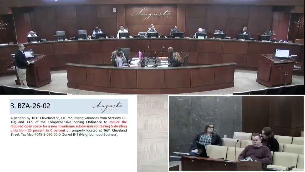 Board approves townhome developer’s request to drop required open space at 1631 Cleveland Street