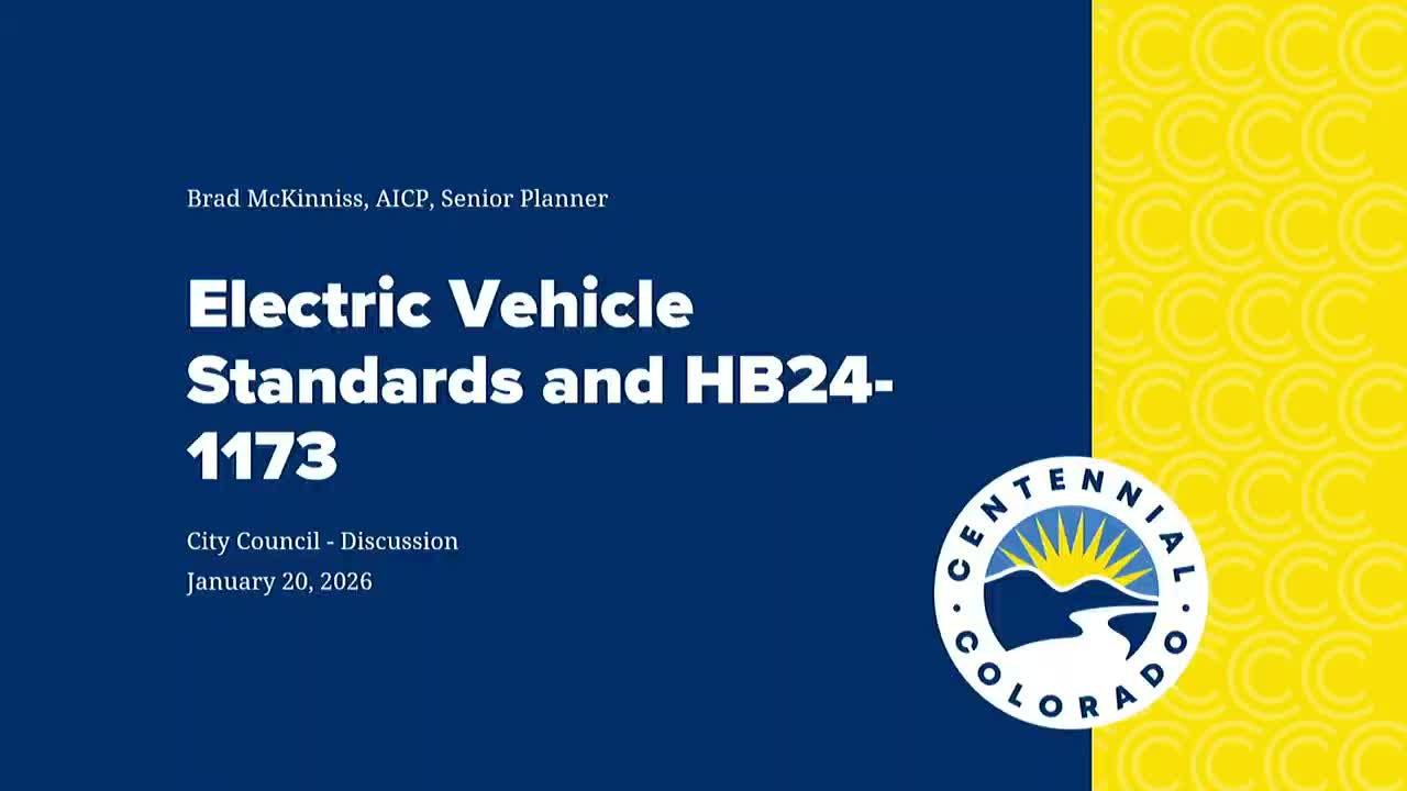 Centennial staff recommends using a resolution to comply with state EV charging law