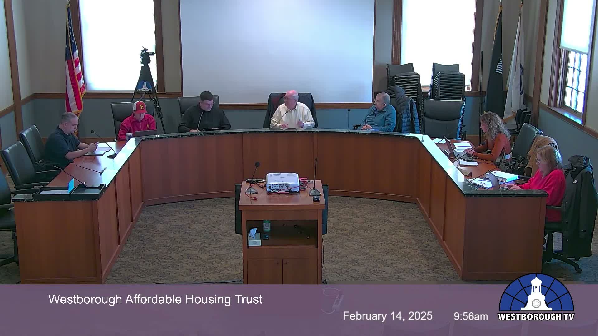 Trust briefed on Westborough Station lawsuit timetable; Trust also reviews grant applications and Westborough TV funding request