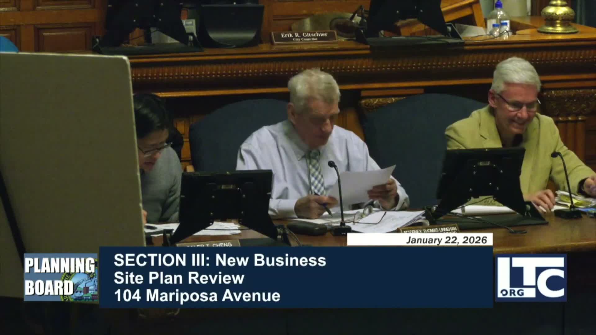 Planning board approves subdivision at 104 Mariposa Ave.; requires additional street trees