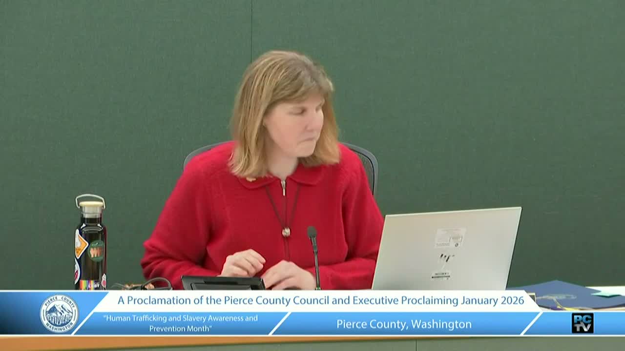 Pierce County proclaims January 2026 Human Trafficking and Slavery Awareness and Prevention Month