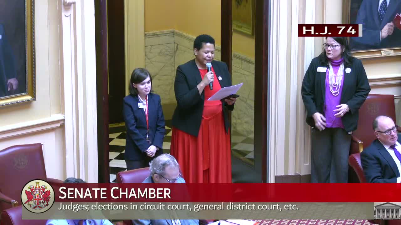 Virginia Senate approves HJR 74 and confirms slate of judicial and commission nominees