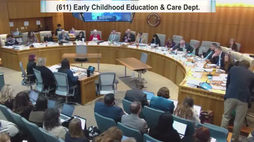House Appropriations & Finance Committee debates New Mexico's universal childcare budget; adopts LFC recommendation