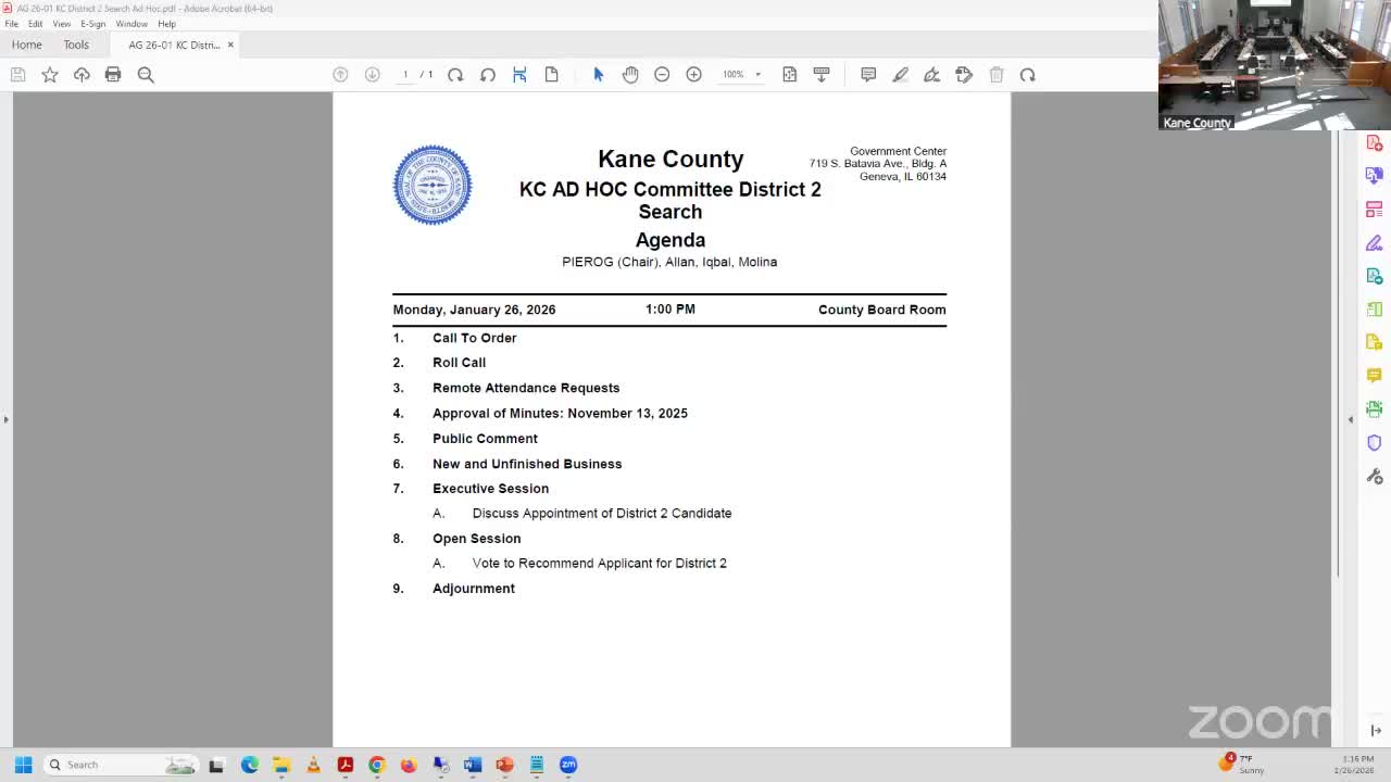 Kane County committee recommends District 2 nominee; full board to vote Feb. 4
