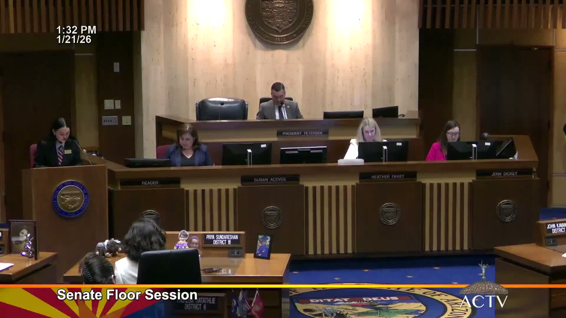 Arizona Senate convenes, places wide slate of bills on second reading and makes temporary committee appointment
