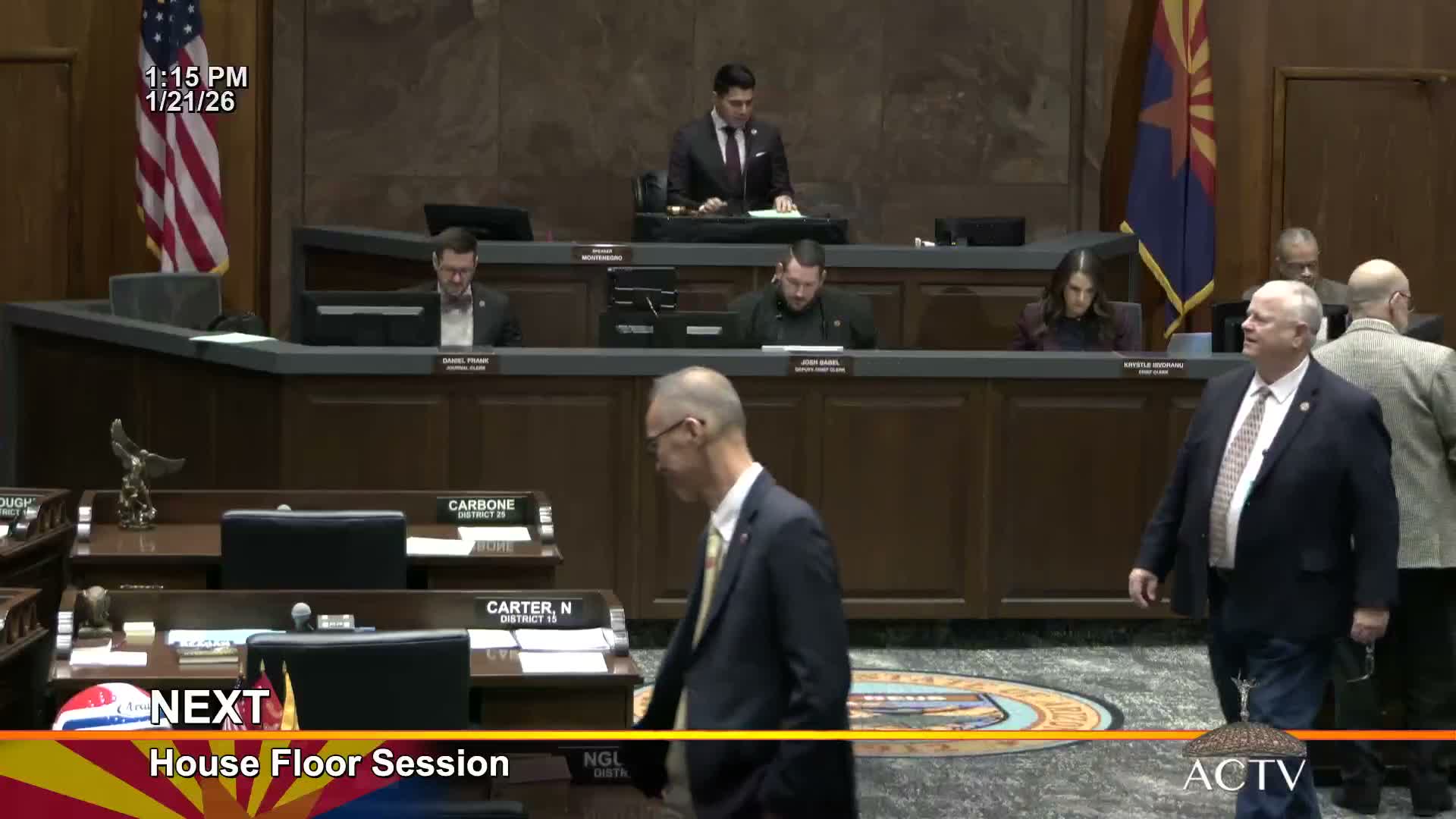 Arizona House opens floor session, lists long calendar of bills and adjourns until Jan. 22