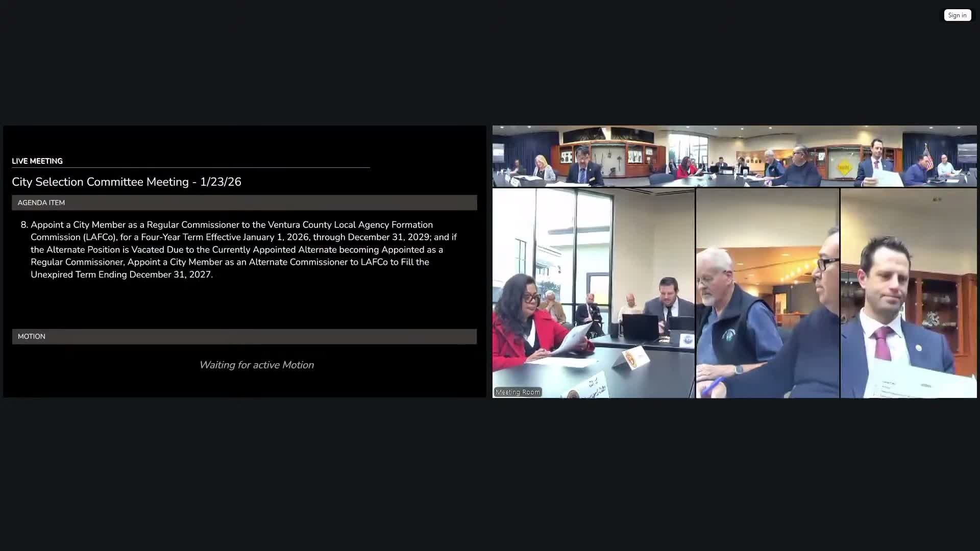 Committee appoints Bert Perillo to LAFCO; names Tony Tremblay to Fox Canyon GMA regular seat; transcript shows alternate appointment name inconsistency