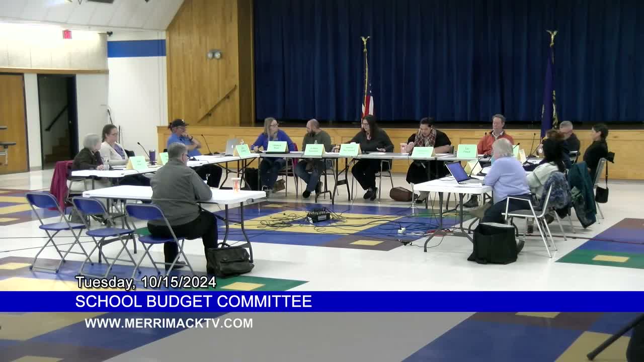 Budget committee keeps meetings at high school; asks Merrimack TV for room setup details