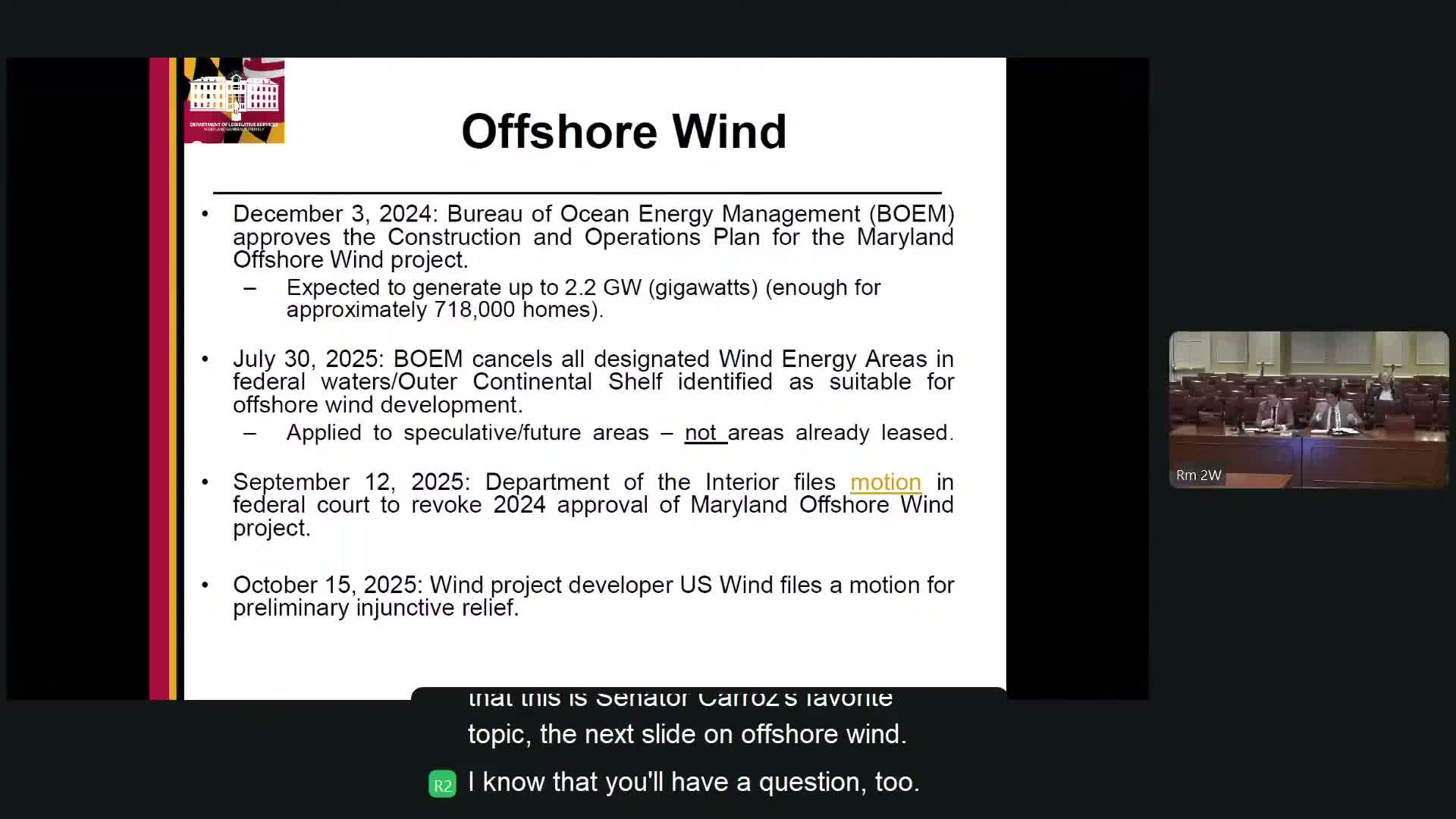 Analysts brief Senate panel on Maryland offshore wind status amid federal court challenges