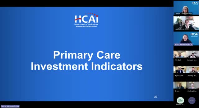 HCAI work group outlines primary care snapshot indicators, members flag data gaps on funds flow to practices