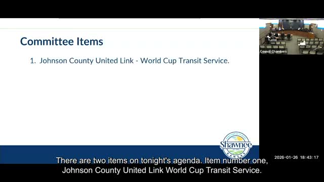 Shawnee committee backs sending Johnson County UnitedLink World Cup transit proposal to full council