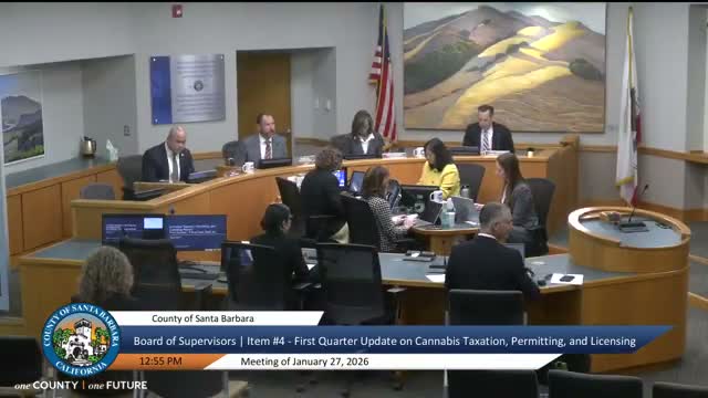 County reports Q1 cannabis tax receipts and enforcement timeline; equipment compliance and application re-openings flagged