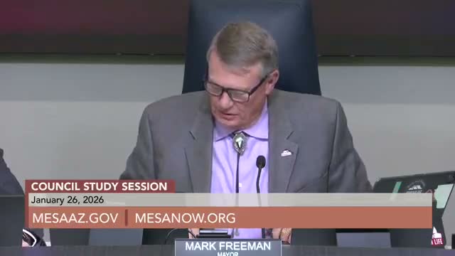 Mesa council study session: consent pulls, scheduled presentations and schedule changes