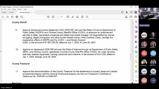 Cochise County approves $1.57 million DPS local-border support agreement over public objections