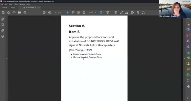 Authority approves two 'Do Not Block Driveway' signs at police headquarters to reduce queuing
