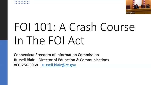 Connecticut FOI official briefs New Canaan on meeting and records rules