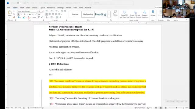 Providers and Health Department back different approaches to S.157 certification and oversight for recovery residences