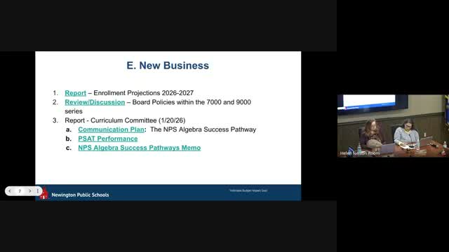 Board reviews 2026–27 enrollment projections and proposes 19 Open Choice seats